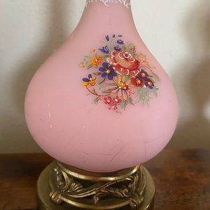 Vintage pink glass lamp